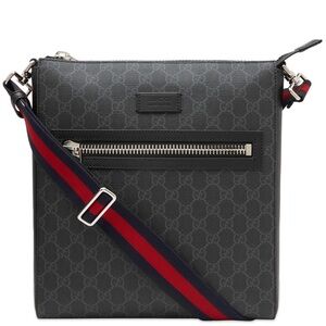 Gucci Messenger Bag GG Coated Canvas - Medium in Black/Navy